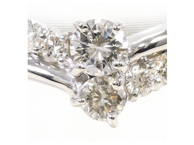 Autre Marque PT900 Platin-Ehering mit Diamant - Ansicht 2