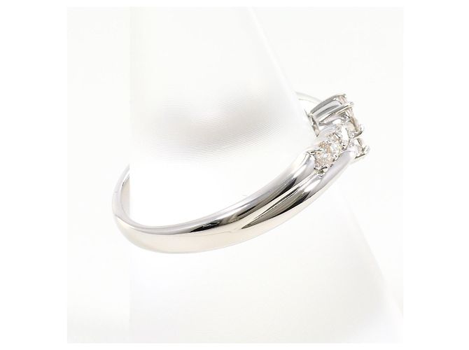Autre Marque PT900 Platin-Ehering mit Diamant - Ansicht 3