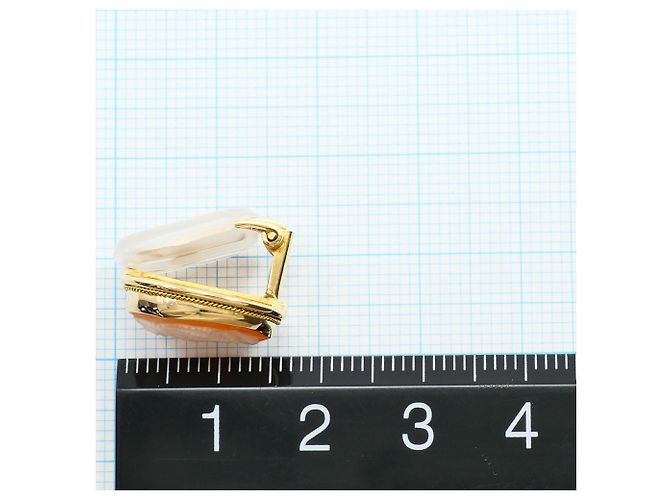 Autre Marque Orecchino a clip in oro giallo 18K con cammeo in conchiglia D'oro - vista 3
