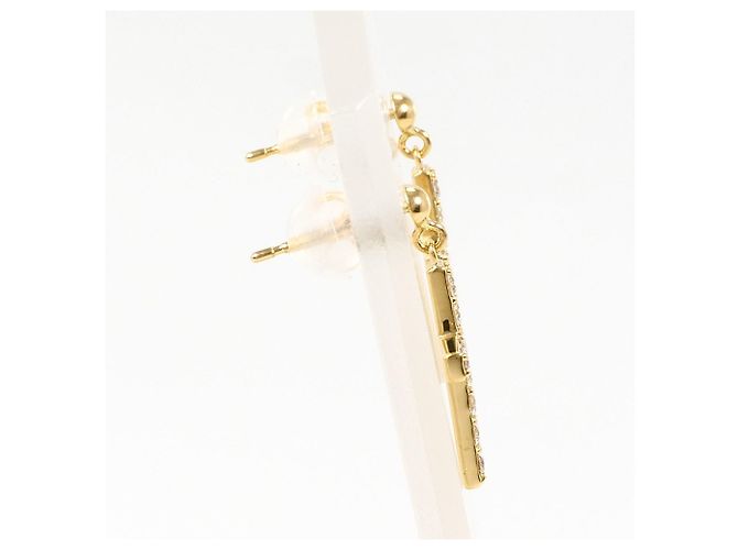 Autre Marque Pendientes colgantes de oro amarillo 18K con diamantes Dorado - vista 2