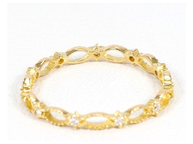 Autre Marque Ehering aus 18K Gelbgold mit Diamanten Golden - Ansicht 3