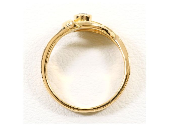 Autre Marque Anello a fascia in oro giallo 18K con diamante D'oro - vista 3