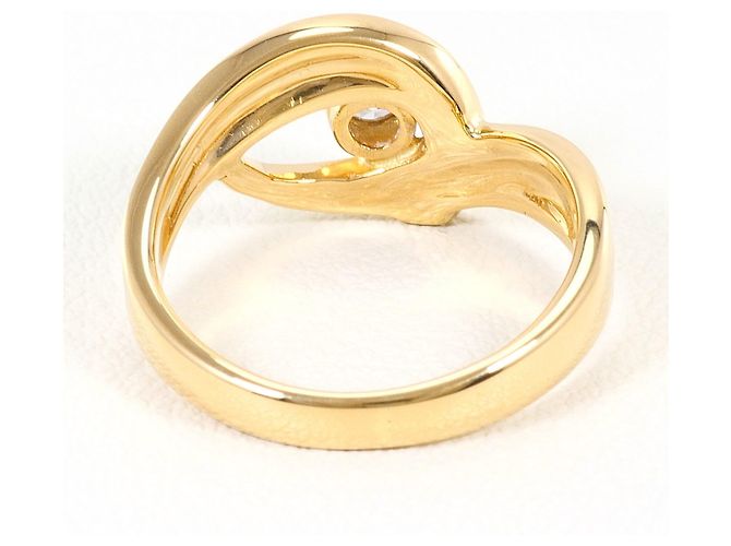 Autre Marque Anello a fascia in oro giallo 18K con diamante D'oro - vista 4
