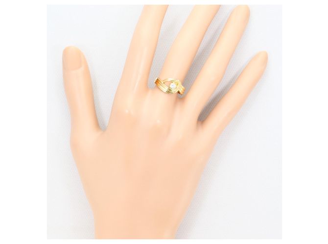 Autre Marque Anello a fascia in oro giallo 18K con diamante D'oro - vista 6
