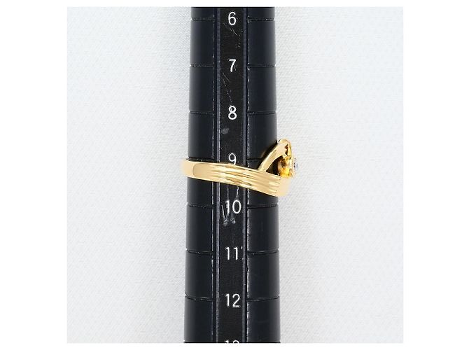 Autre Marque Anello a fascia in oro giallo 18K con diamante D'oro - vista 7