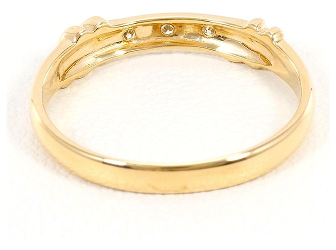 Autre Marque Anello a fascia in oro giallo 18K con diamante D'oro - vista 3