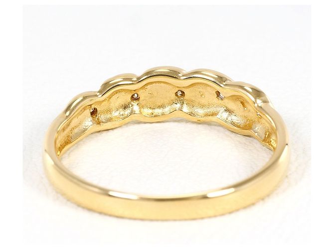 Autre Marque Anello a fascia in oro giallo 18K con diamante brown Marrone D'oro - vista 3