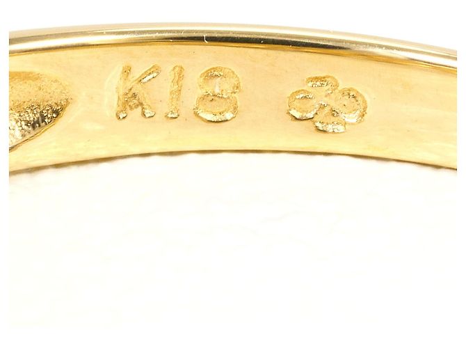 Autre Marque Anello a fascia in oro giallo 18K con diamante brown Marrone D'oro - vista 4