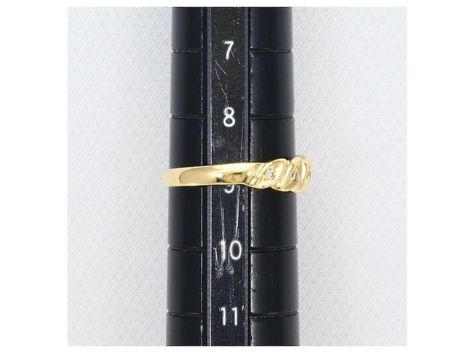 Autre Marque Anello a fascia in oro giallo 18K con diamante brown Marrone D'oro - vista 7