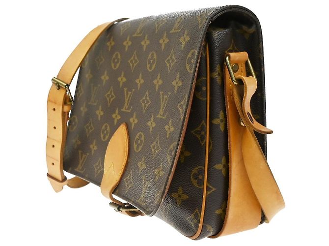 Louis Vuitton Cartouchiere Monogram Canvas GM Castaño - vista 3