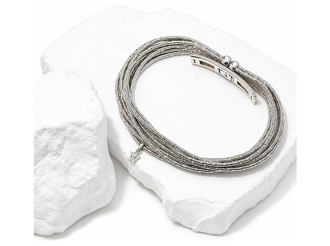 Autre Marque Bracciale Wellendorff Sonnenglanzknoten Oro Bianco 750/18K Corda 41,5 g Full Set - vista 4