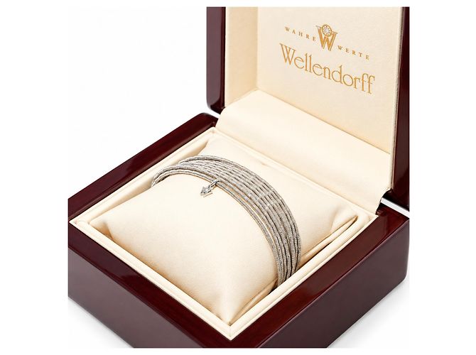 Autre Marque Bracciale Wellendorff Sonnenglanzknoten Oro Bianco 750/18K Corda 41,5 g Full Set - vista 6