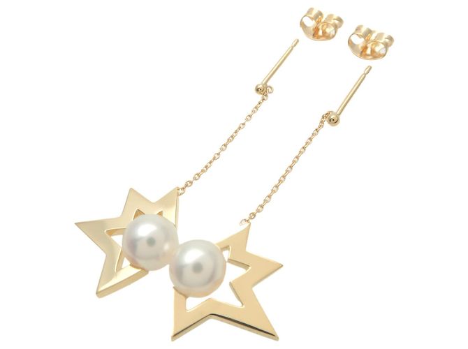 Pendientes de perlas TASAKI Comet Plus K18 K18YG Yellow Gold Dorado - vista 2