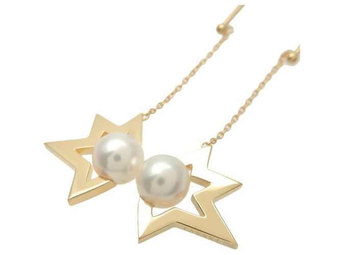 Pendientes de perlas TASAKI Comet Plus K18 K18YG Yellow Gold Dorado - vista 3
