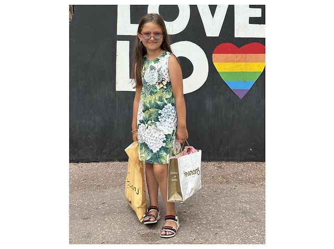 Dolce & Gabbana Mädchen Kleid mit Blumenprint Grün - Ansicht 8