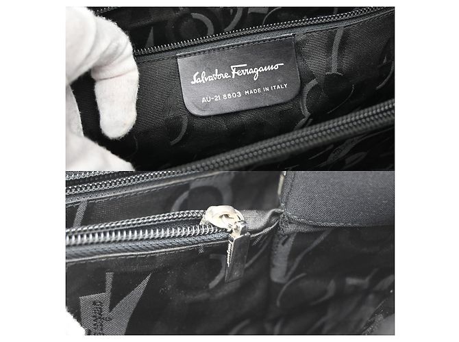 Sacola Salvatore Ferragamo Vala em Nylon Preto - vista 6