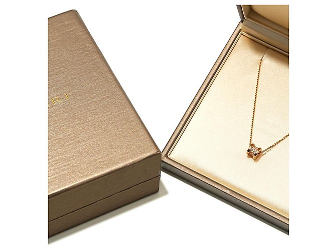 Bulgari B.Zero1 Collana Oro Rosa 750/18K Diamanti Pavé Pendente Collier 42 cm D'oro - vista 5