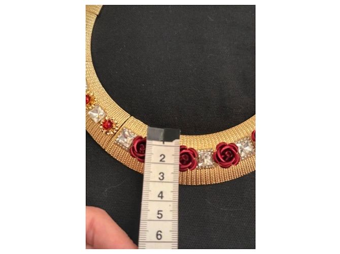 Collana Girocollo Dolce & Gabbana Rose e Cristalli Rosso D'oro - vista 6