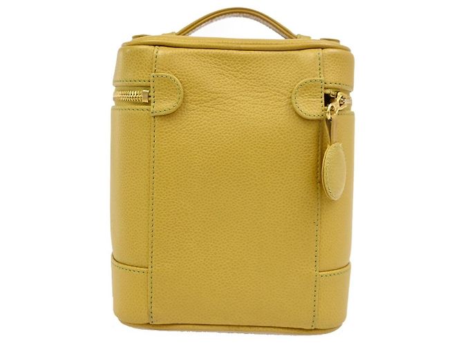 Beauty case Chanel Vintage Timeless Caviar Tall Giallo - vista 2