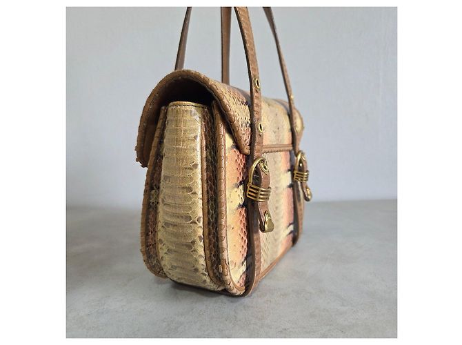 Bottega Veneta Multicolored Python Leather Handbag Brown Multiple colors - view 10