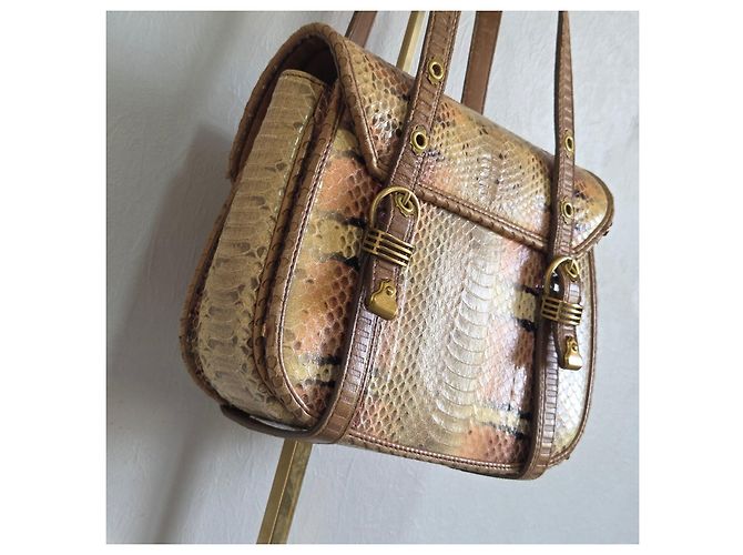 Bottega Veneta Multicolored Python Leather Handbag Brown Multiple colors - view 18