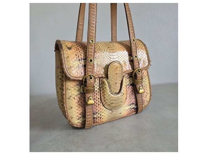 Bottega Veneta Multicolored Python Leather Handbag Brown Multiple colors - view 19