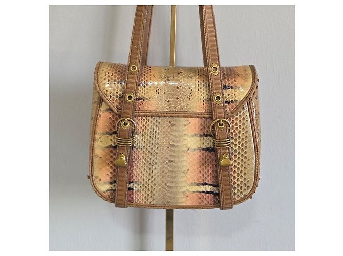 Bottega Veneta Multicolored Python Leather Handbag Brown Multiple colors - view 4