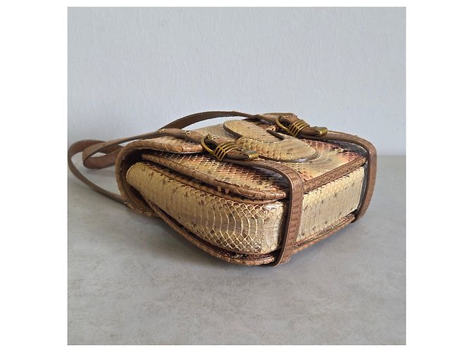Bottega Veneta Multicolored Python Leather Handbag Brown Multiple colors - view 6