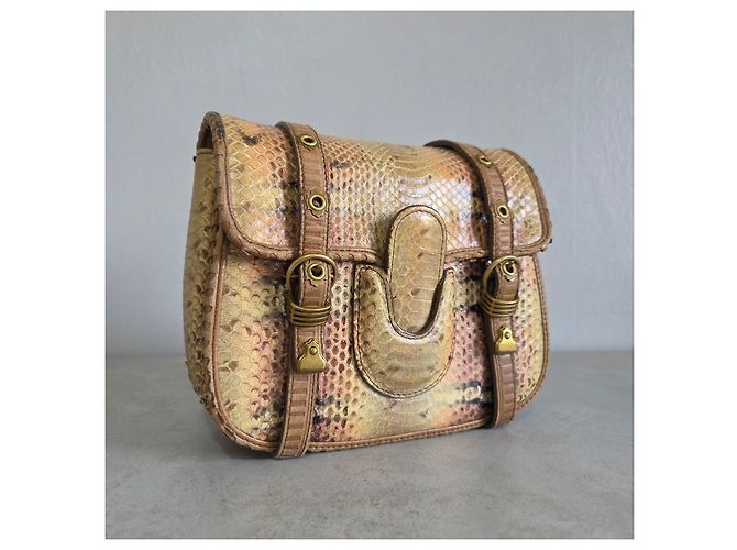 Bottega Veneta Multicolored Python Leather Handbag Brown Multiple colors - view 8