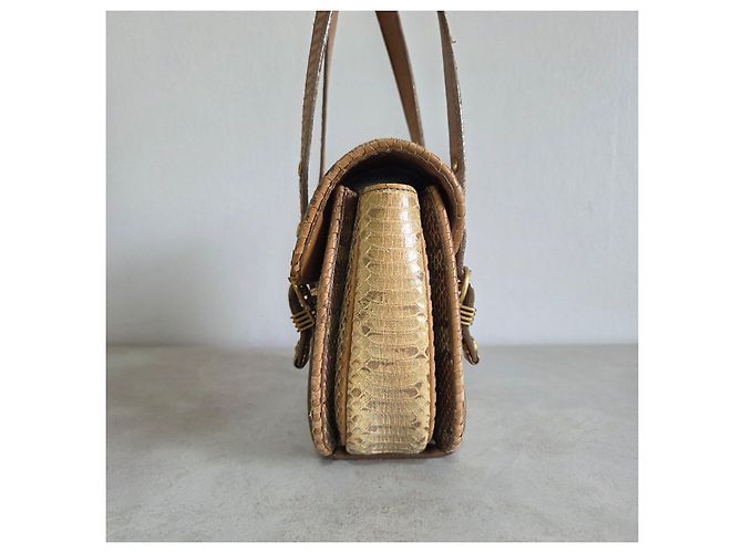 Bottega Veneta Multicolored Python Leather Handbag Brown Multiple colors - view 9