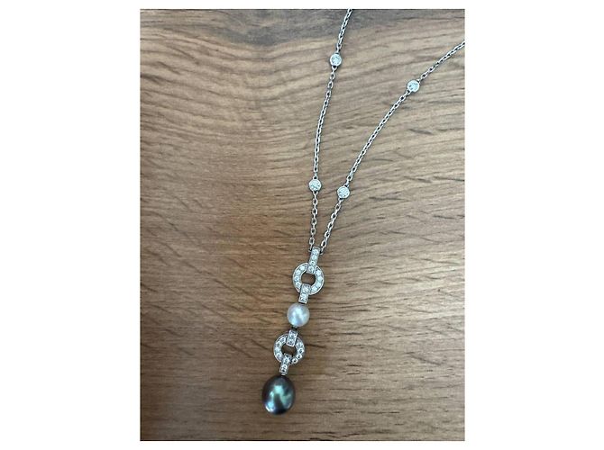 Collana Cartier Himalia oro bianco diamanti e perle Argento - vista 4