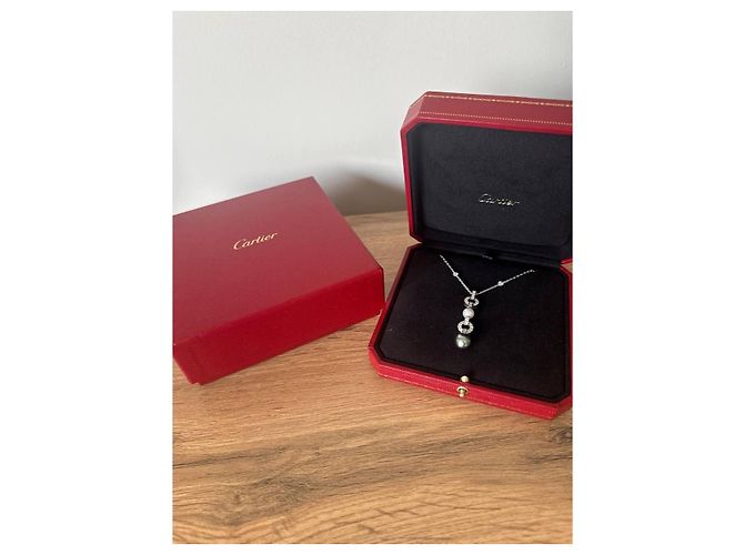 Collana Cartier Himalia oro bianco diamanti e perle Argento - vista 5