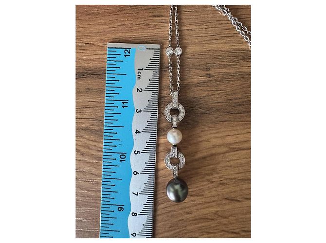 Collana Cartier Himalia oro bianco diamanti e perle Argento - vista 6