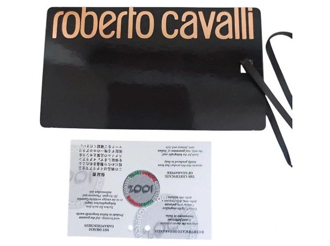 Pochette Roberto Cavalli in raso rosso con strass - vista 5