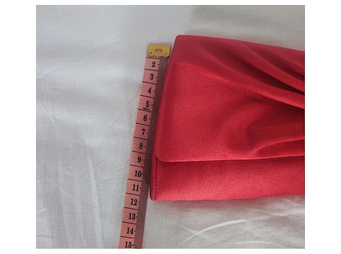 Pochette Roberto Cavalli in raso rosso con strass - vista 8