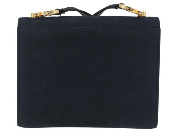 Salvatore Ferragamo Gancini Flap Suede Blu navy - vista 2