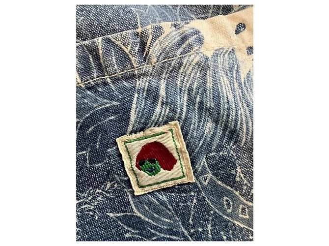 Kenzo Jeans mit Hokusai-Wellen-Print Weiß Blau - Ansicht 12