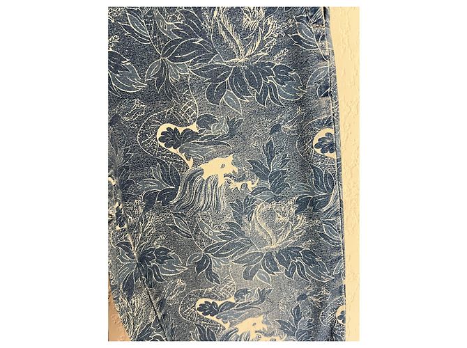 Kenzo Jeans mit Hokusai-Wellen-Print Weiß Blau - Ansicht 4