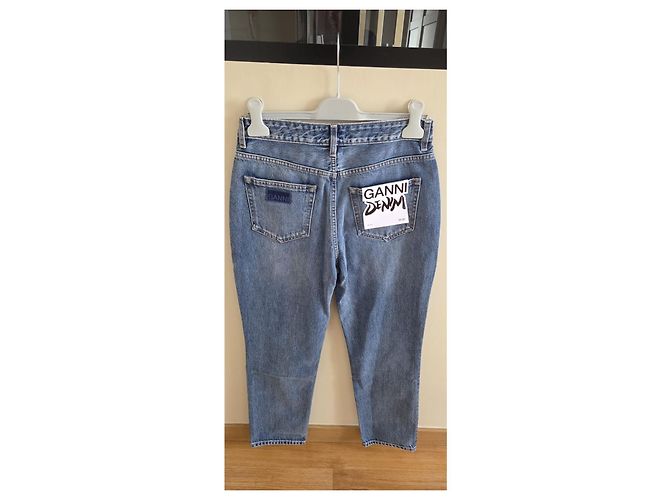 Jeans dritti blu Ganni - vista 3