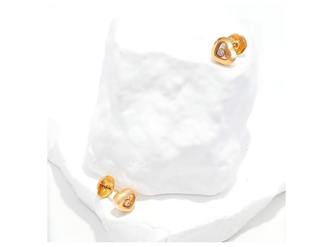 Chopard Happy Diamonds Pendientes Yellow Gold 750/18K Corazón Diamantes Full Set Dorado - vista 3