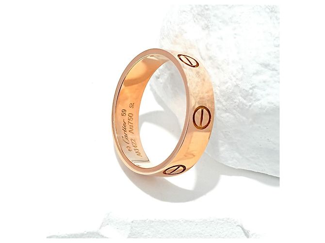 Anello Cartier Love Oro Rosa 750/18K Classic Mis. 59 Design Massiccio Lusso - vista 3