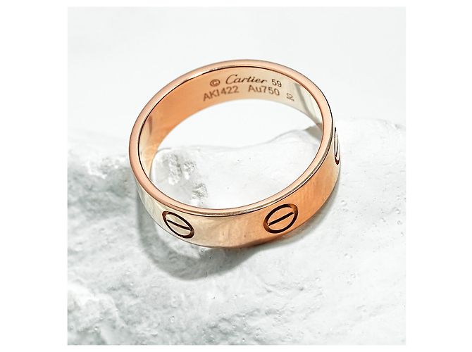 Anello Cartier Love Oro Rosa 750/18K Classic Mis. 59 Design Massiccio Lusso - vista 4