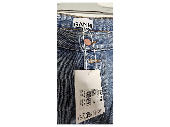 Jeans Ganni "Lovy" Gamba Dritta Blu - vista 2