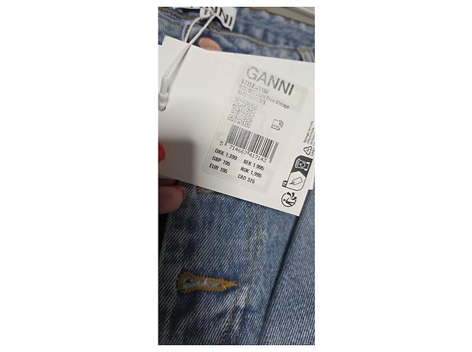 Jeans Ganni "Lovy" Gamba Dritta Blu - vista 3