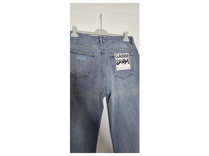 Jeans Ganni "Lovy" Gamba Dritta Blu - vista 4