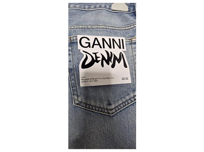 Jeans Ganni "Lovy" Gamba Dritta Blu - vista 5