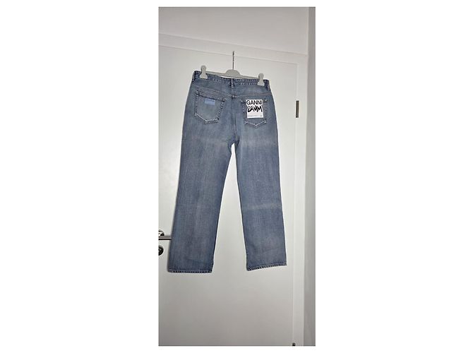 Jeans Ganni "Lovy" Gamba Dritta Blu - vista 6