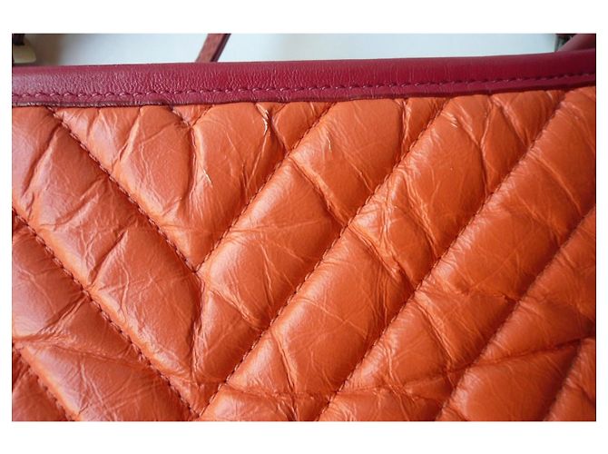 CHANEL Bolso Gabrielle piel de becerro naranja - vista 13