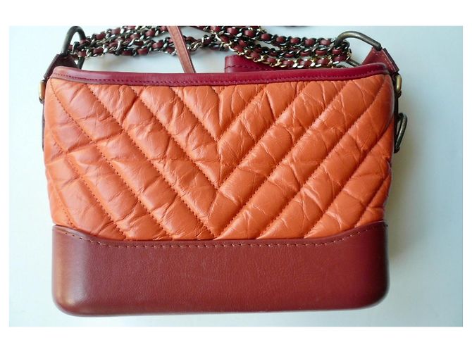 CHANEL Bolso Gabrielle piel de becerro naranja - vista 15
