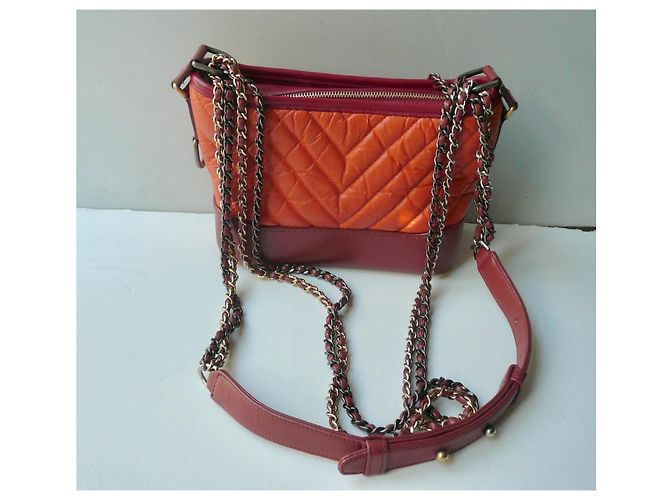CHANEL Bolso Gabrielle piel de becerro naranja - vista 4
